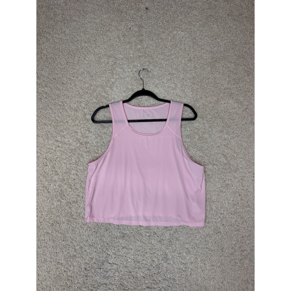 OFFLINE By Aerie Workout Crop Tank Top Womens Large Pink Lightweight Gym Running